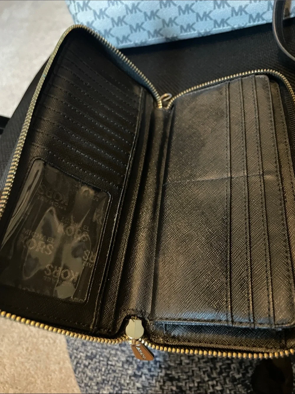 Michael Kors Gray MK Signature Crossbody with Matching Wallet